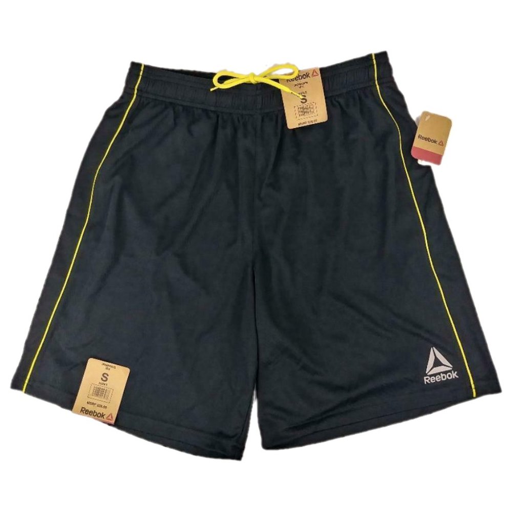 Reebok Mens SMALL & 2XL Mesh Shorts Black Neon